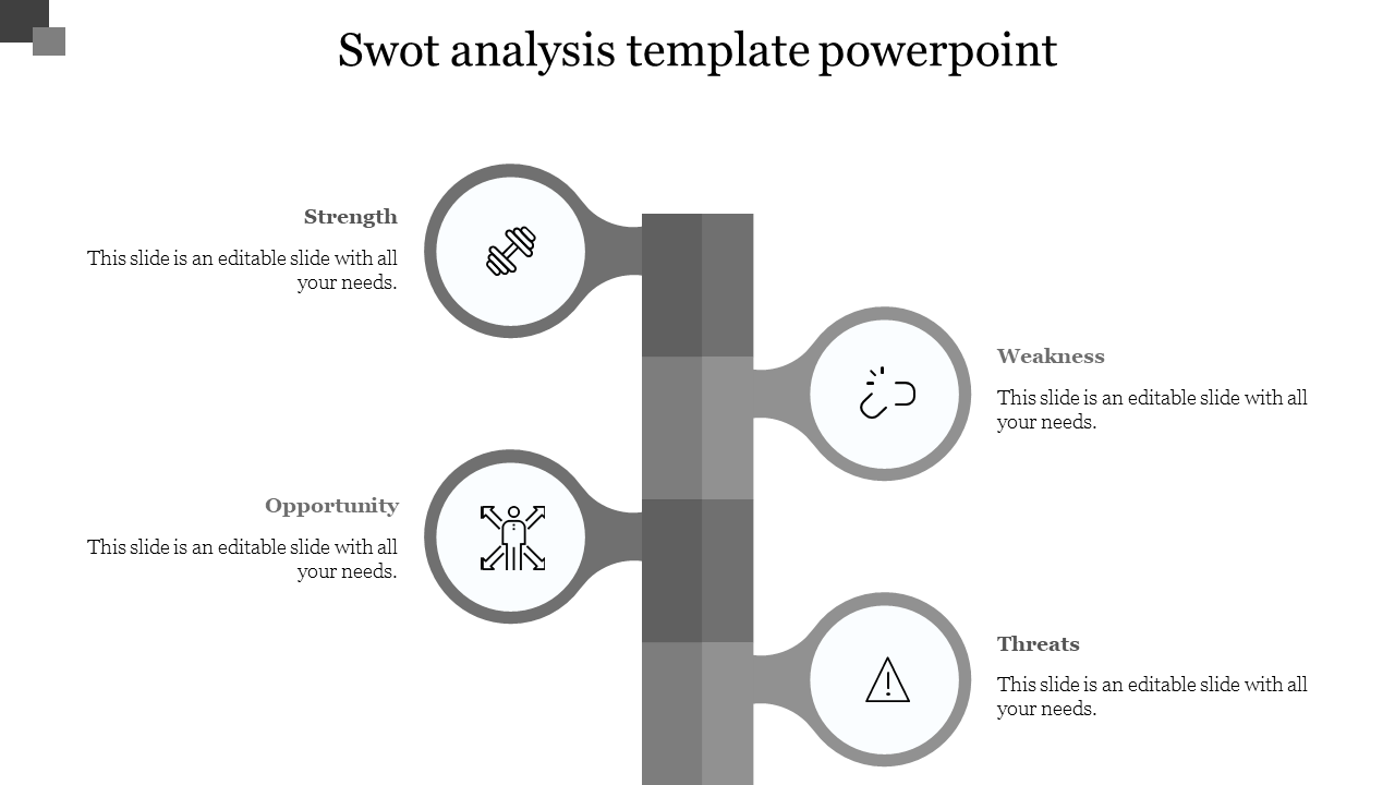 swot analysis template powerpoint-Gray